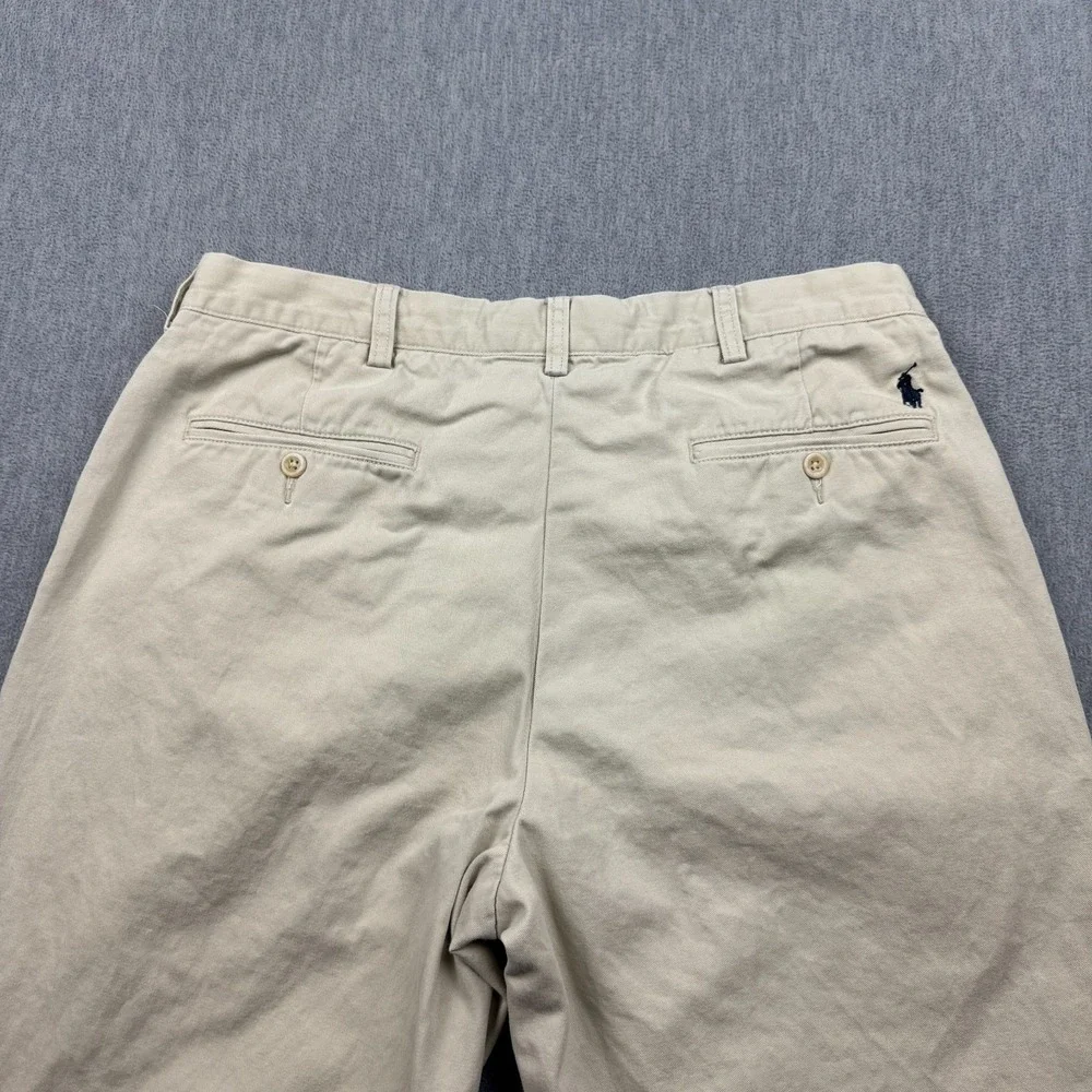 Polo Ralph Lauren Pants Men 34/32 Khaki Preston Classic Chino Trousers‎ Pocket